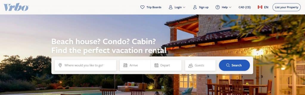 VRBO Website